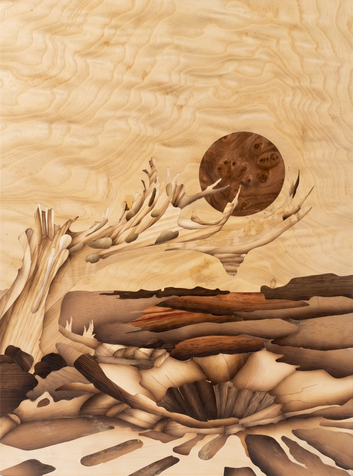 image d'un tableau marqueter représentant un arbre mort